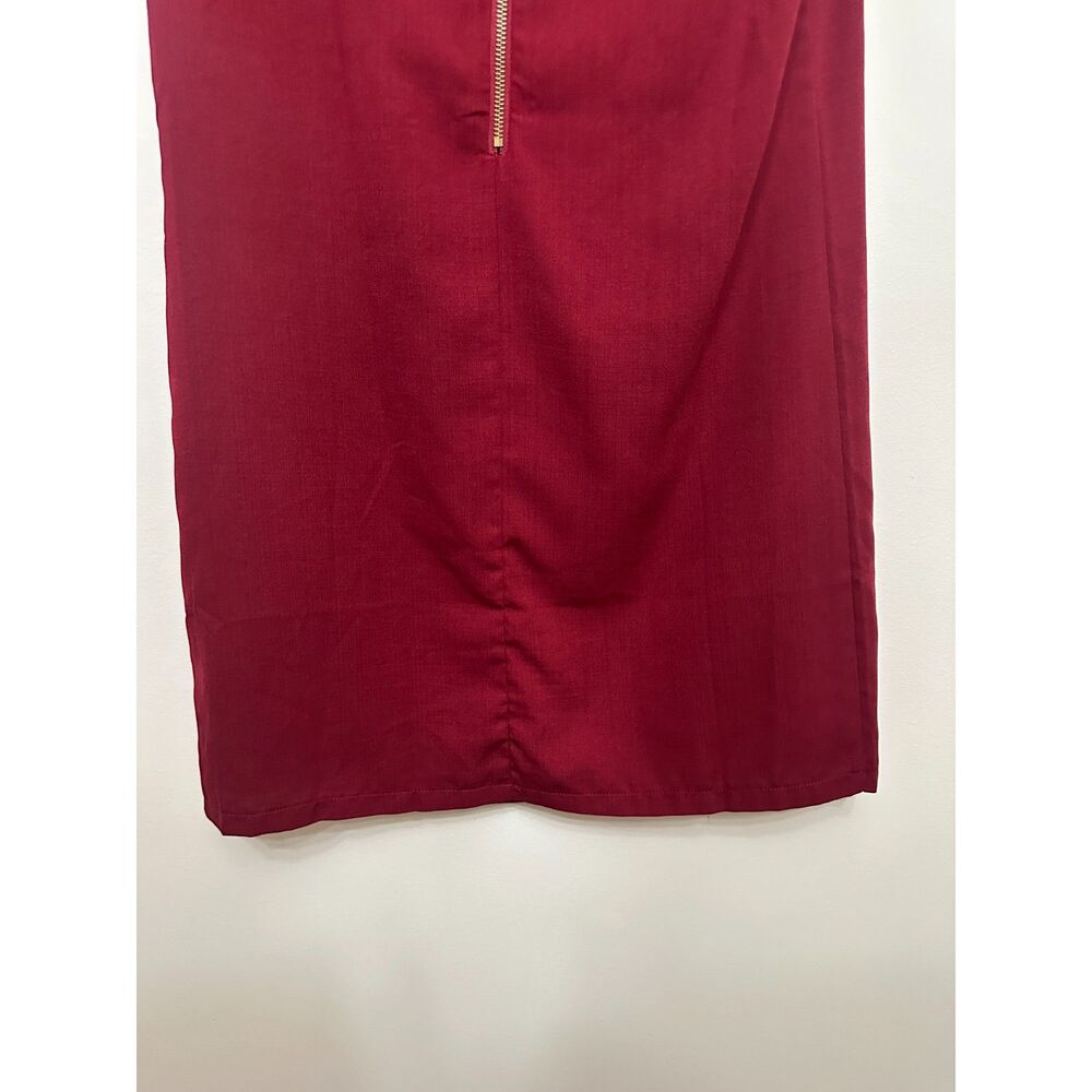 Lulus Burgundy Wine Shift Dress Small Short Sleeve Mini Cocktail Holiday Wedding - Picture 4 of 8